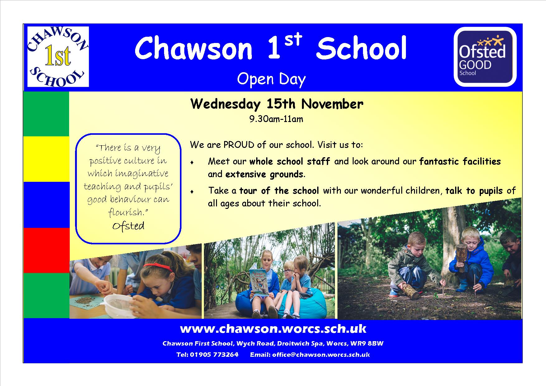 Chawson First School Telephone 01905 773264